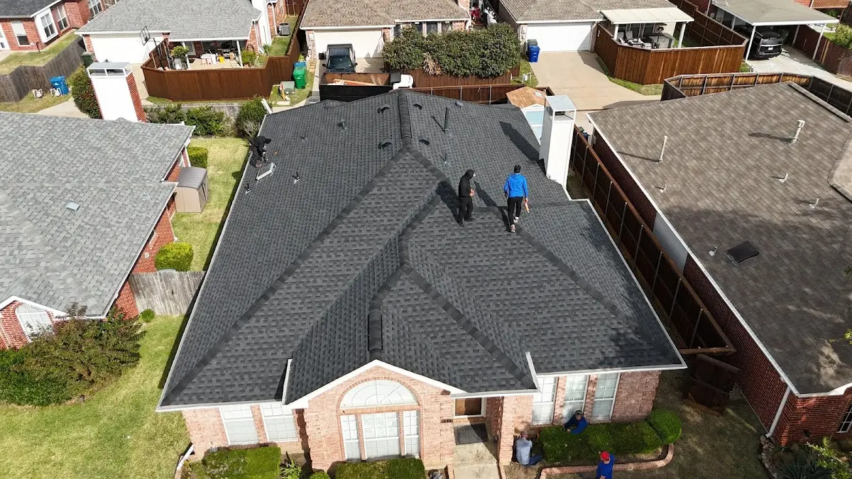 Slate & Tile Roof Repair work in progress on a Moreau property